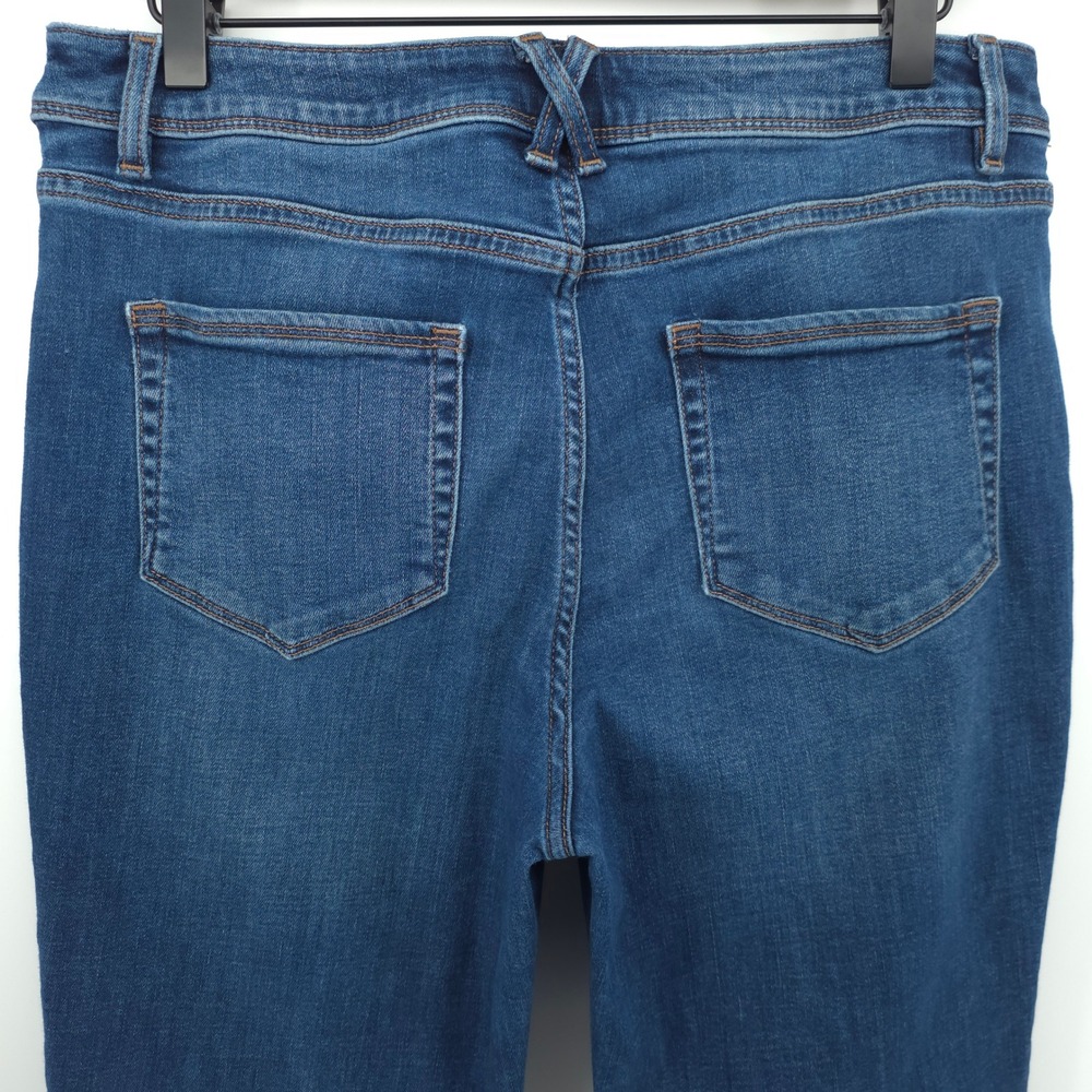 J. Jill High-Rise Straight Leg Womens Jeans 10P Blue Denim Zigzag Stitch - Picture 4 of 11